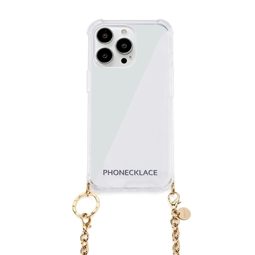 PHONECKLACE チェーンショルダーストラップ付きクリアケース for iPhone 13 Pro ゴールド PN21602i13PGD /l_画像1