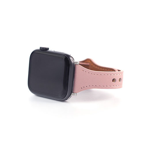 まとめ得 WEARPLANET Slim Line フラット本革バンド for Apple Watch 41/40/38mm Tickle Pink WP23217AWPK x [2個] /l