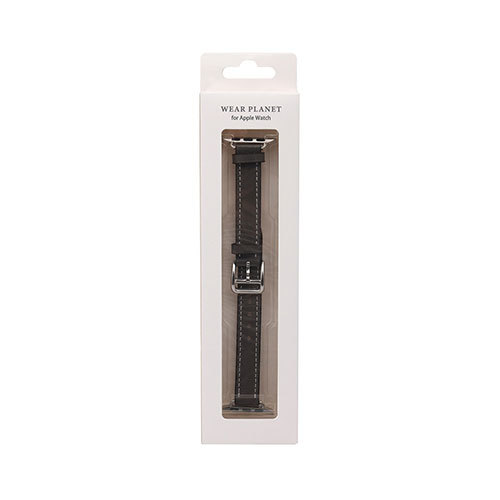 まとめ得 WEARPLANET Slim Line クラシック本革バンド for Apple Watch 45/44/42mm ミッドナイトブラック WP23139AW x [2個] /l_画像4