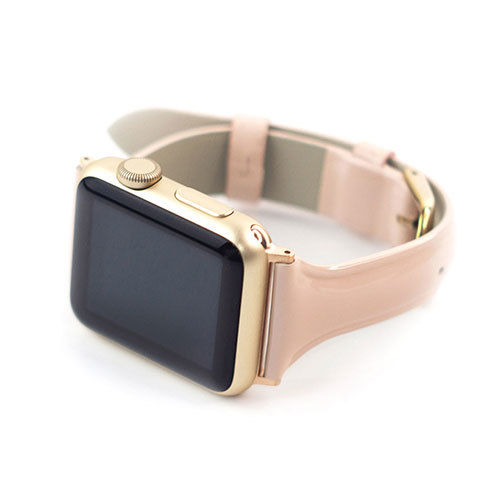 まとめ得 WEARPLANET Slim Line 本革 エナメルバンド for Apple Watch 45/44/42mm ティックルドピンク WP23095AWPK x [2個] /l