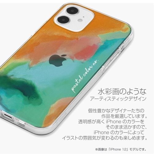 まとめ得 dparks ソフトクリアケース for iPhone 13 Pro Pastel color OrangeGreen DS21200i13P x [2個] /l_画像6