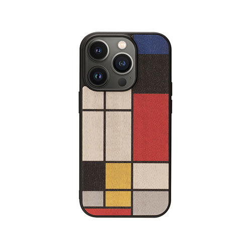 まとめ得 Man & Wood 天然木ケース for iPhone 14 Pro Mondrian Wood 背面カバー型 I23635i14P x [2個] /l