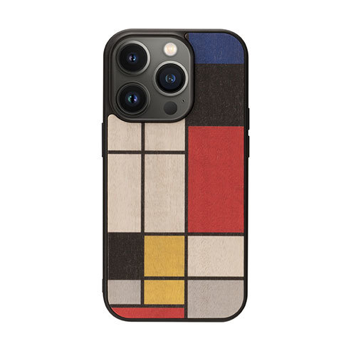 まとめ得 Man & Wood 天然木ケース for iPhone 14 Pro Max Mondrian Wood 背面カバー型 I23647i14PM x [2個] /l