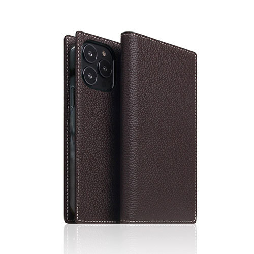 SLG Design Full Grain Leather Case for iPhone 14 Pro ブラウンクリーム 手帳型 SD24328i14PBC /l