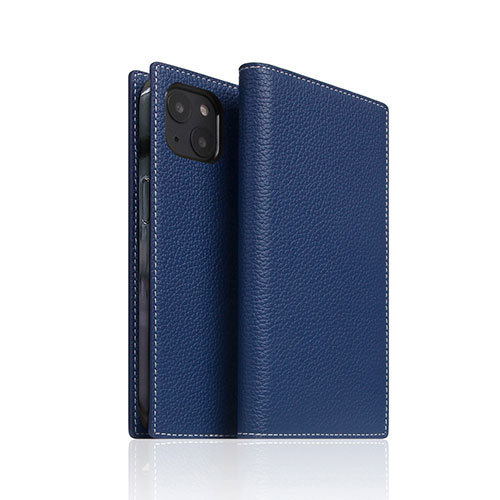 SLG Design Full Grain Leather Case for iPhone 14 ネイビーブルー 手帳型 SD24310i14NB /l