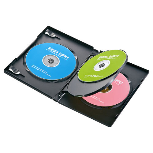 まとめ得 【5個セット(10枚×5)】 サンワサプライ DVDトールケース(4枚収納・10枚セット・ブラック) DVD-TN4-10BKNX5 x [2個] /l_画像1