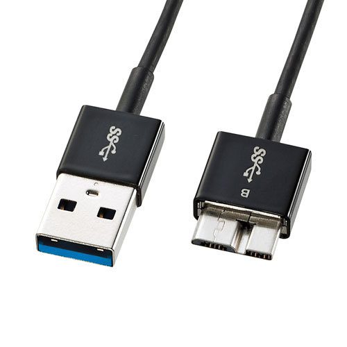 【5個セット】 サンワサプライ USB3.0マイクロケーブル(A-MicroB) 0.3m 超ごく細 KU30-AMCSS03KX5 /l_画像1