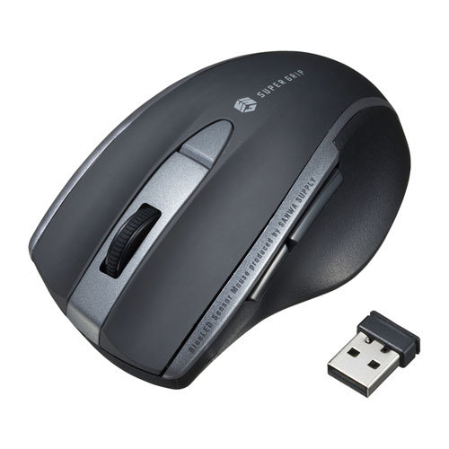 【5個セット】 サンワサプライ 静音ワイヤレスブルーLEDマウス(5ボタン) MA-WBL166BKX5 /l