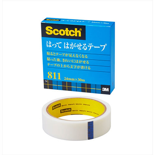 まとめ得 【5個セット】 3M Scotch スコッチ はってはがせるテープ 24mm×30m 3M-811-3-24X5 x [2個] /l_画像1