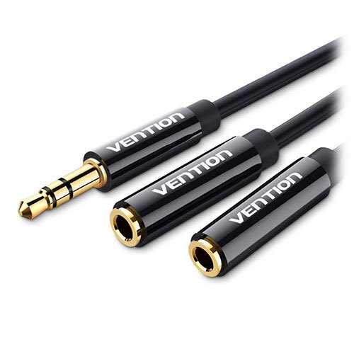 まとめ得 【10個セット】 VENTION 3.5mm Male to 2×3.5mm Female Stereo Splitterケーブル 0.3m Black ABS Type BB-5114X10 x [2個] /l