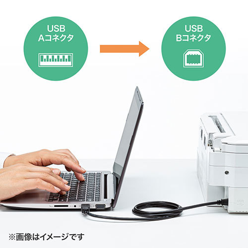 【5個セット】 サンワサプライ USB2.0ケーブル KU20-3BKHK2X5 /l_画像3