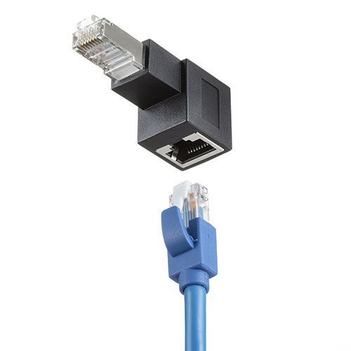 【5個セット】 サンワサプライ RJ-45L型変換アダプタ(下出し カテゴリ6A STP) ADT-RJ6A-LDX5 /l_画像6