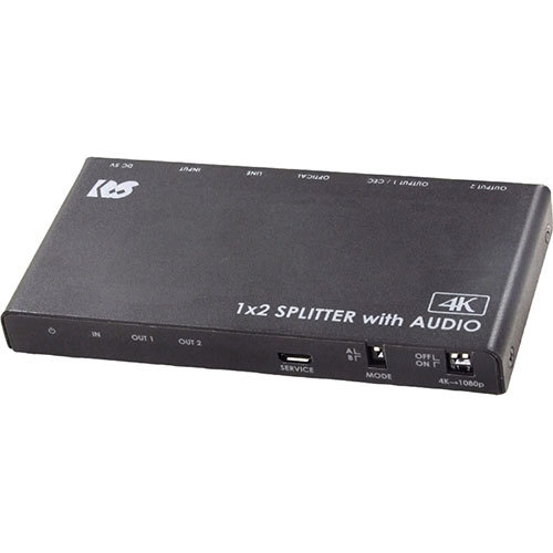 ラトックシステム 4K60Hz/ダウンスケール対応 外部音声出力付 HDMI分配器(1入力2出力) RS-HDSP2PA-4K /l