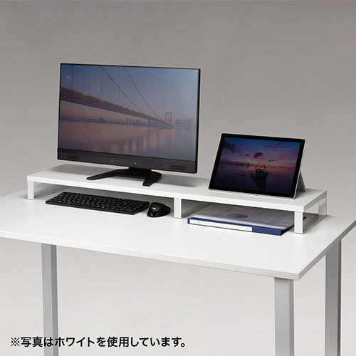 まとめ得 サンワサプライ 木製机上ラック W1000 ブラック MR-LC314BK x [2個] /l_画像2