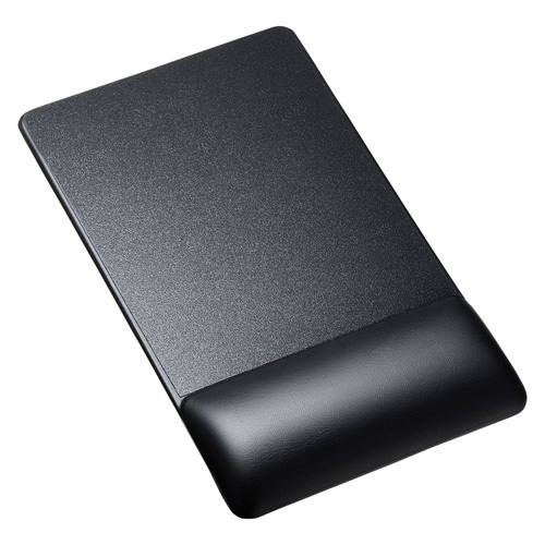 サンワサプライ リストレスト付きマウスパッド(レザー調素材、高さ標準、ブラック) MPD-GELPNBK /l_画像1