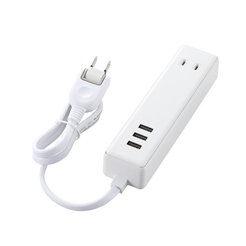 エレコム USBタップ USBメス×3 AC×2 ケーブル60cm 3.4A ホワイト MOT-U10-2306WH /l_画像1