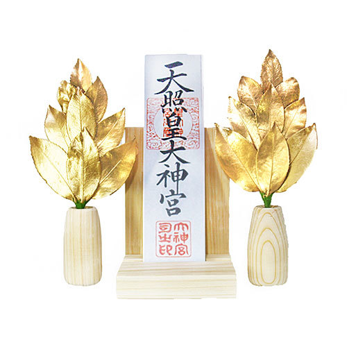 まとめ得 A&K 金の榊ミニS 丸榊立て 神棚セット小 FT-011 まとめ得 A&K 金の榊ミニS 丸榊立て 神棚セット小 FT-011