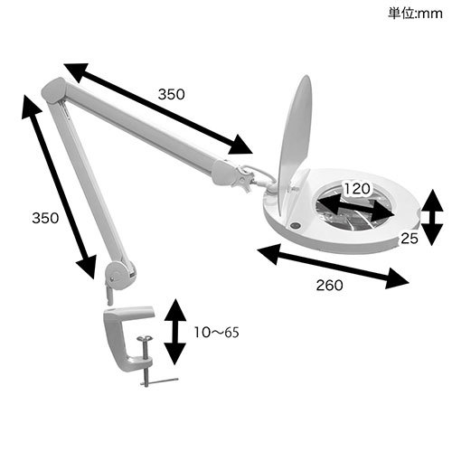 まとめ得 サンコー 45LEDライト付きクランプ式フレキシブルアームルーペ LEDCLAHWH x [2個] /l_画像6