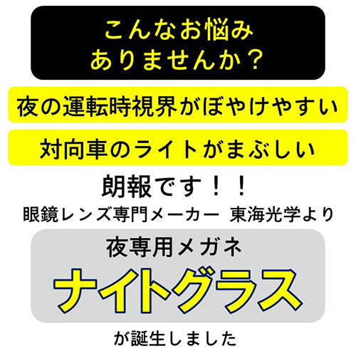 東海光学 夜の運転・ウォーキング・ドライブに! 夜専用メガネ 「ナイトグラス」 BD ブラウンデミ Makuake目標比1710%達成 NG92192BD /l_画像4