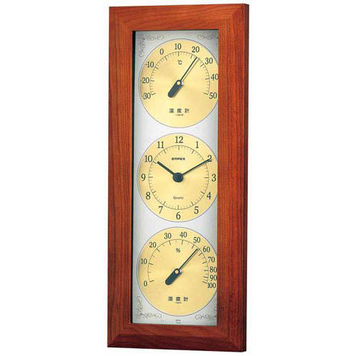 まとめ得 EMPEX 掛け時計 ウェザータイム 温度・時計・湿度計 TM-726 x [2個] /l_画像1
