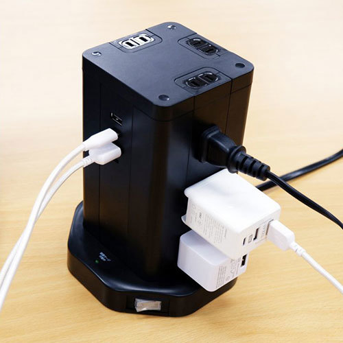  summarize profit HIDISC tower type USB attaching power supply tap (Type-C×2+Type-A×2) HD-AC12C2U2BK x [2 piece ] /l