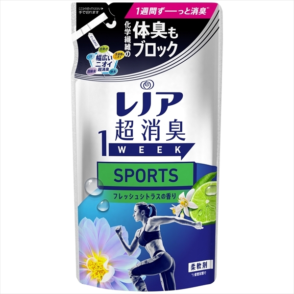 まとめ得 レノア超消臭１ｗｅｅｋＳＰＯＲＴＳフレッシュシトラスの香りつめかえ用 　 Ｐ＆Ｇ 　 柔軟剤 x [5個] /h_画像1