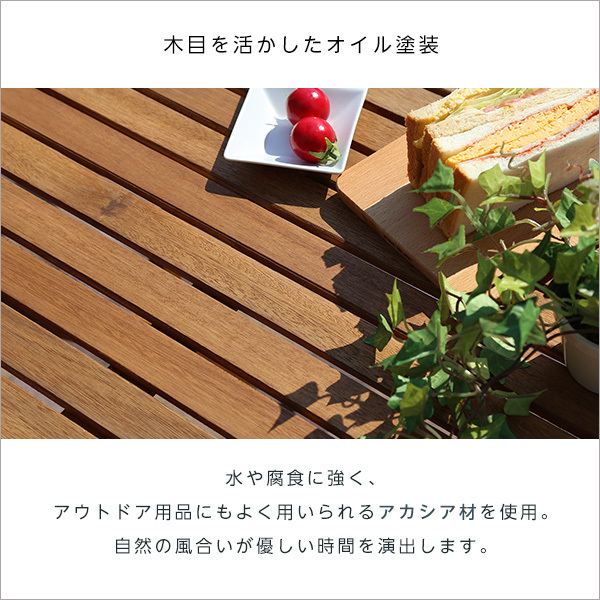 人気の折りたたみガーデンテーブル（木製）アカシア材を使用 | Xiao-シャオ- /z_画像5
