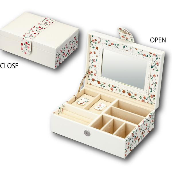 まとめ得 ユーパワー Flower Jewelry Box フラワー ジュエリー ボックス Mサイズ ホワイト FB-03501 x [3個] /a