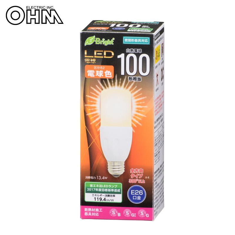 まとめ得 OHM LED電球 T形 E26 100形相当 電球色 LDT13L-G IS20 x [2個] /a