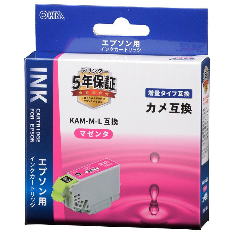 まとめ得 OHM 互換インクカートリッジ エプソン用 KAMシリーズ マゼンタ 増量タイプ INK-EKAMXL-M x [2個] /a_画像1