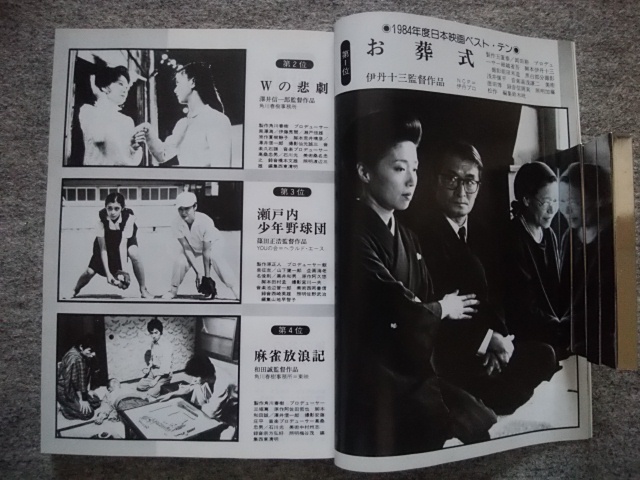 キネマ旬報　1985年2月下旬号　1984年度ベスト・テン発表　吉永小百合　山崎努　三田佳子　高品格　お葬式　Wの悲劇　ワンスアポンアタイム_画像5