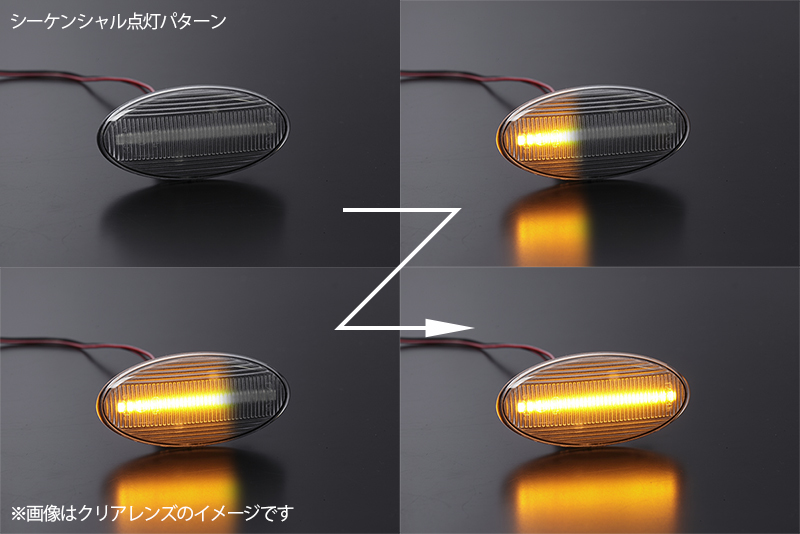 流れるウインカー GH系 インプレッサ シーケンシャル LED サイドマーカー スモークレンズ 正交換 Eマーク取得 GH2/GH3/GH7/GH8_画像2