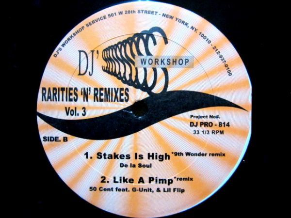 BOOT ONLY/DE LA SOUL - STAKES IS HIGH (9TH WONDER REMIX)収録/V.A. - RARITIES N REMIXES VOL.3/50 CENT/THE GAME/NICOLE WRAY_画像2
