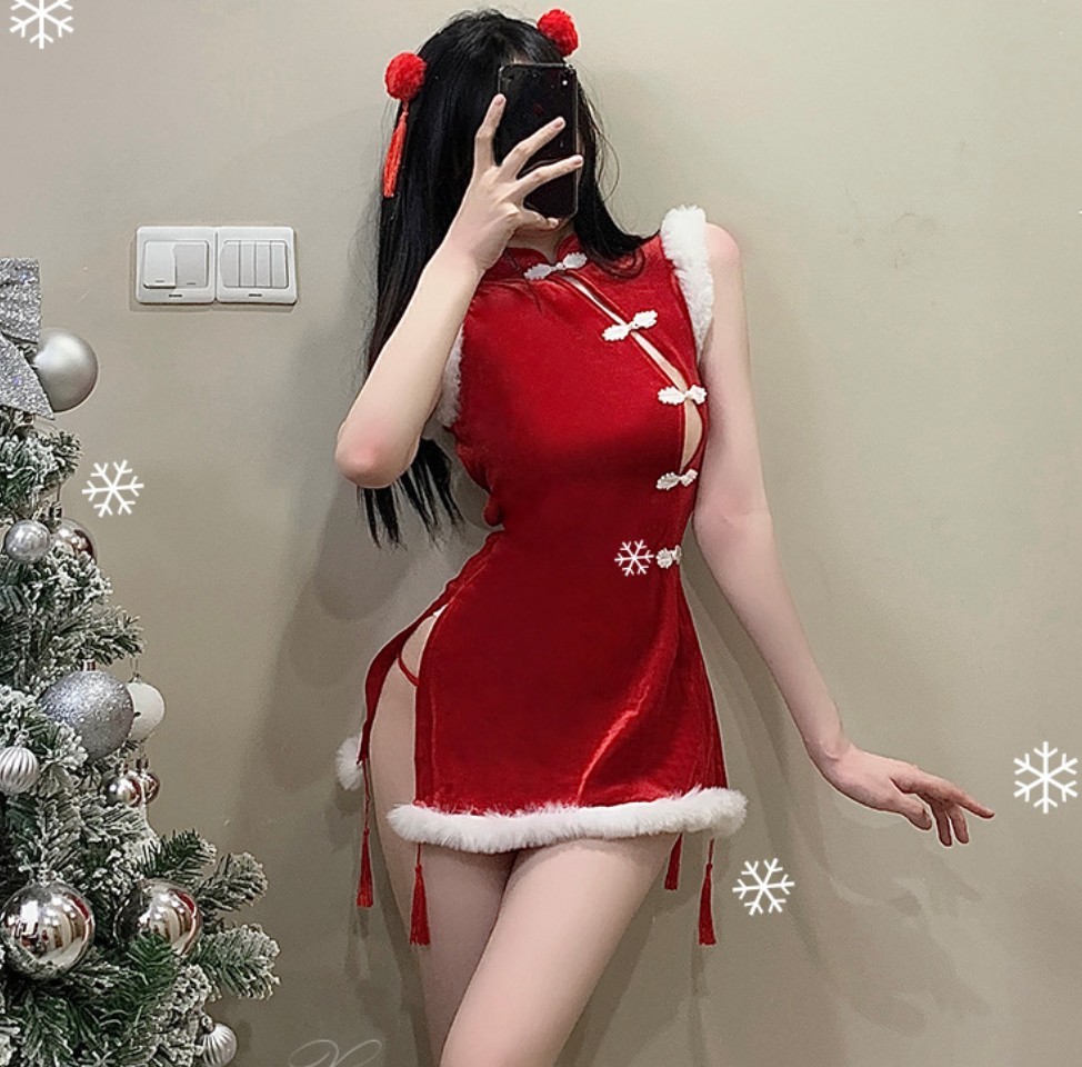 クリスマス衣装　サンタクロース　チャイナ服　Xmas コスプレ衣装　新品　セクシーコスプレ_画像1