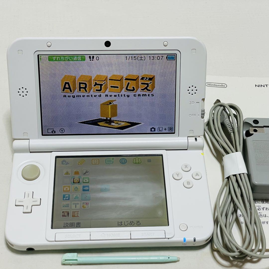 【中古】ニンテンドー 3DS LL 本体 ミント×ホワイト ACアダプタ付 通電確認済 任天堂 Nintendo 3ds-033