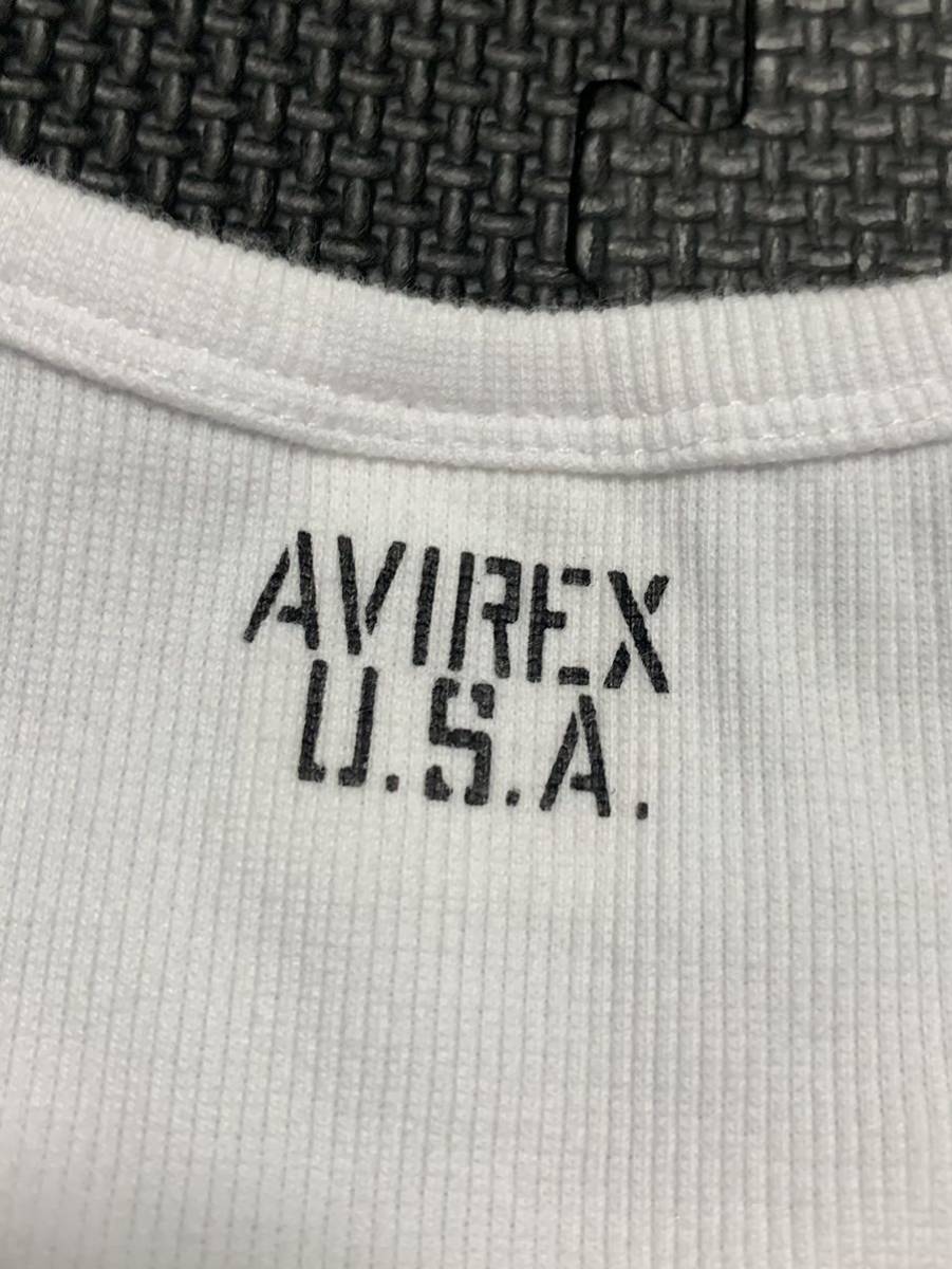 ★AVIREX アビレックス Tシャツ ホワイト Vネック サーマル_画像1