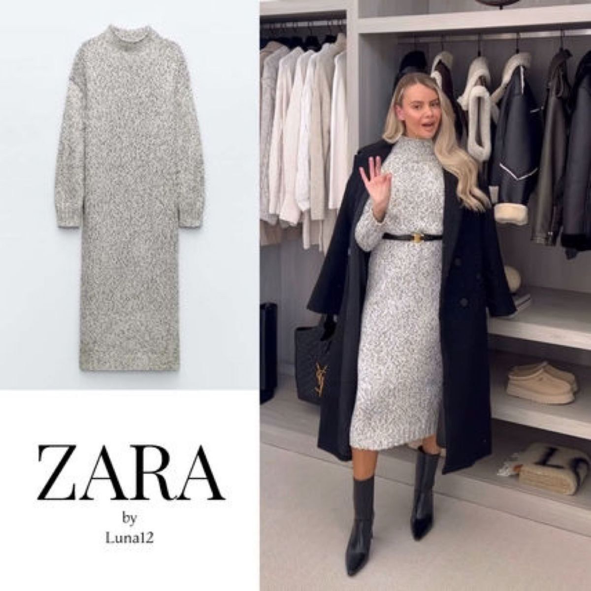 ZARA ザラ ロング丈ニットワンピース マキシ タートルネック ZARA ザラ ロング丈ニットワンピース マキシ タートルネック