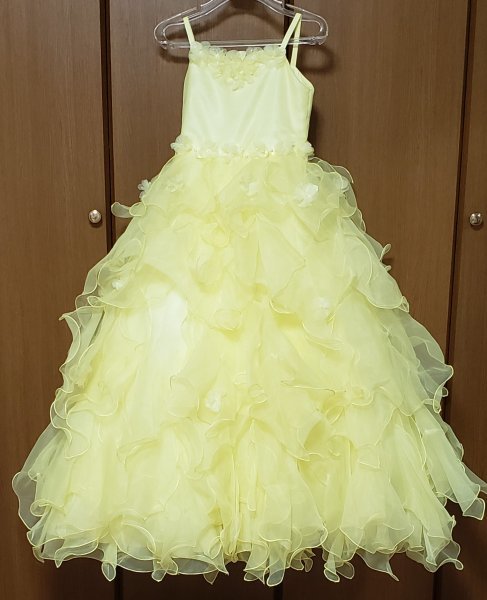  ребенок платье 11 лимон желтый. нежный платье 9 лет для Япония свадьба 