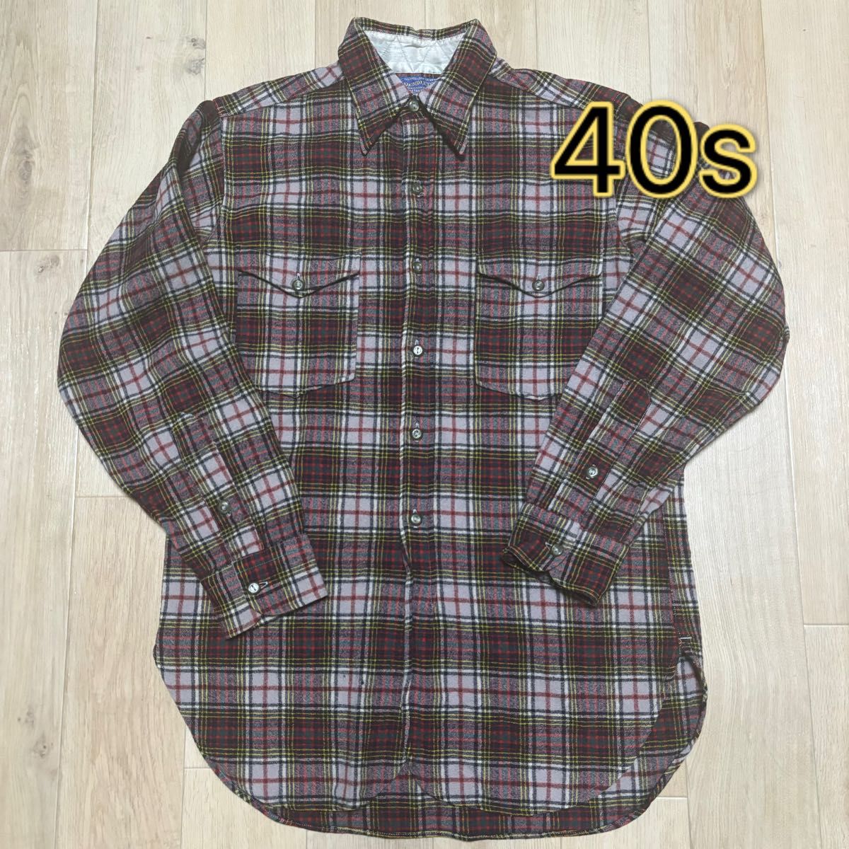 ペンドルトン　40s ウールシャツ　オンブレ　USA製 長袖シャツ チェック ネルシャツ 80s 90s ビンテージ