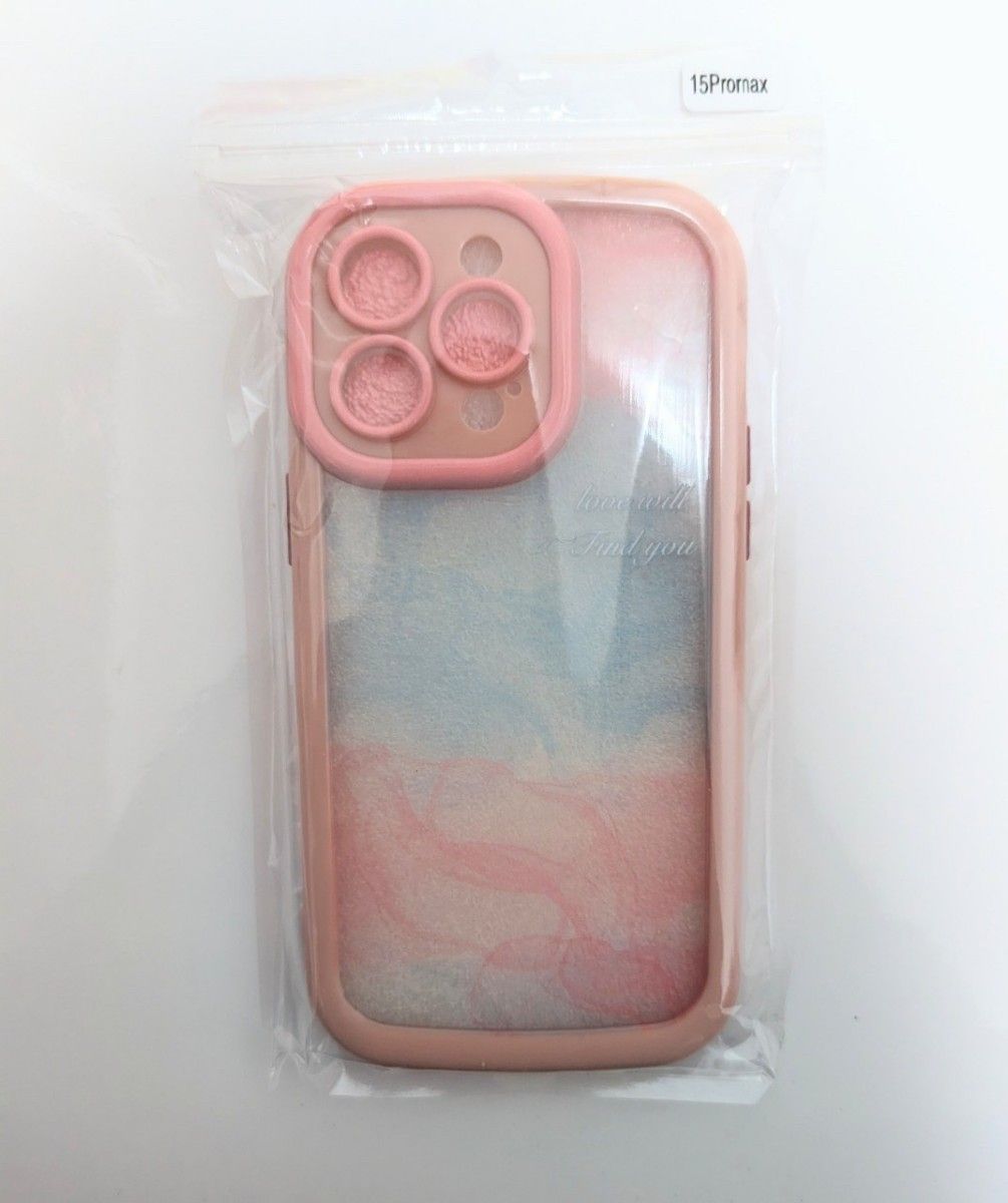 マーブル iPhone15ProMAXケース ピンク 水彩アート グラデーション