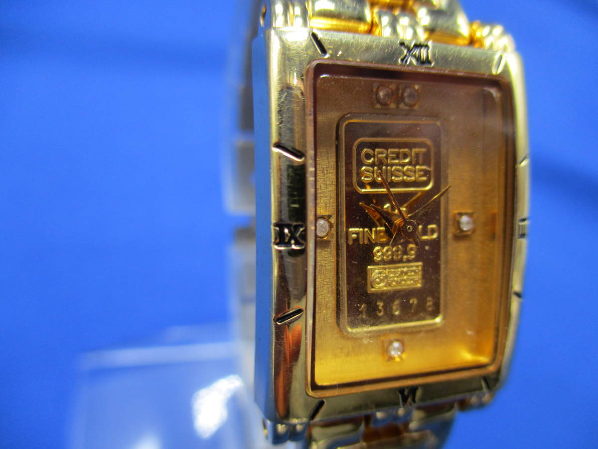 【7886】★現状不動★ ELGIN エルジン FK-929-C クォーツ FINE GOLD インゴット 999.9 1g _画像4