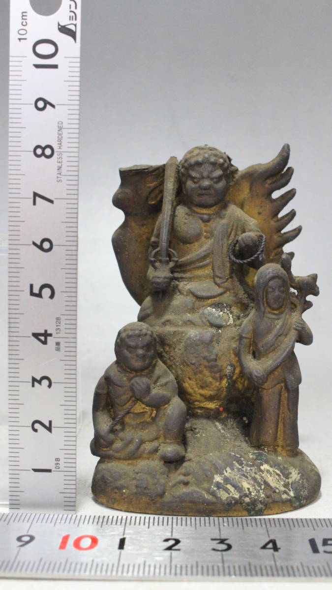 【文明館】真鍮製他 仏壇用品 まとめて (約3.3kg) 燭台 成田山仏像 仏具 時代物 日本 仏教 宗教 オ3_画像10