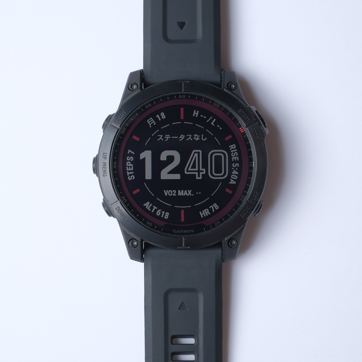 GARMIN(ガーミン) fenix 7 Sapphire Dual Power Ti Black DLC/Black ソーラー充電パワーサファイアガラス搭載 中古品　おまけ純正ベルト2本_画像2