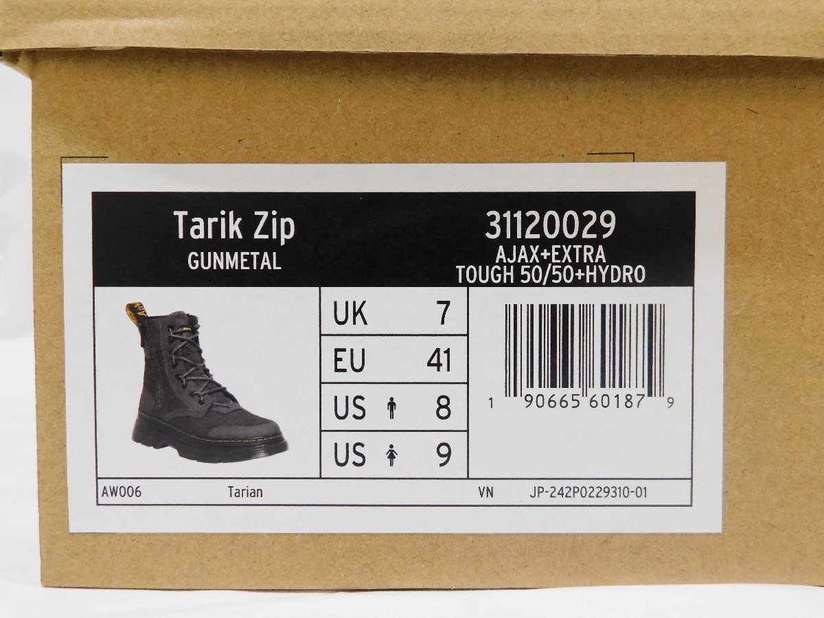 ☆未使用品☆Dr.Martens　ドクターマーチン　TARIK ZIP　8ホール　UK7　GUNMETAL　ブーツ　靴