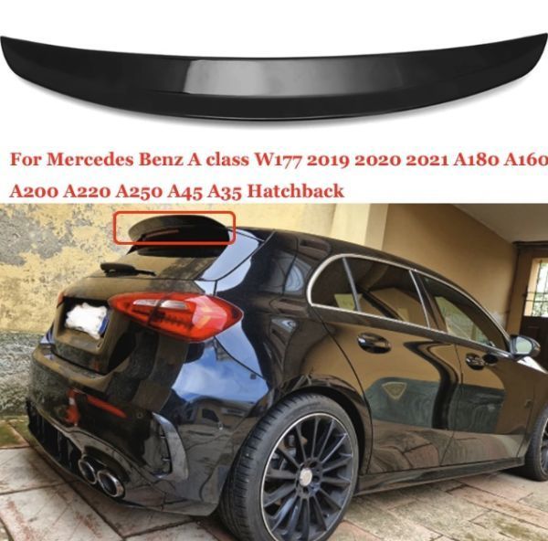 [ free shipping ] trunk spoiler black rear spoiler Benz Benz A Class W177 A180 A160 A200 A220 A250 A45 A35 2019-2023