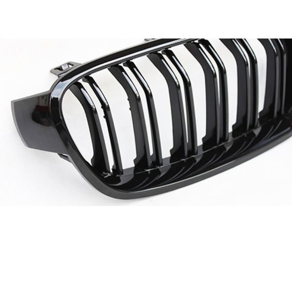 [ free shipping ] front grille Kido knee grill black double line bumper BMW 3 series F30 F31 F35 2010-2018