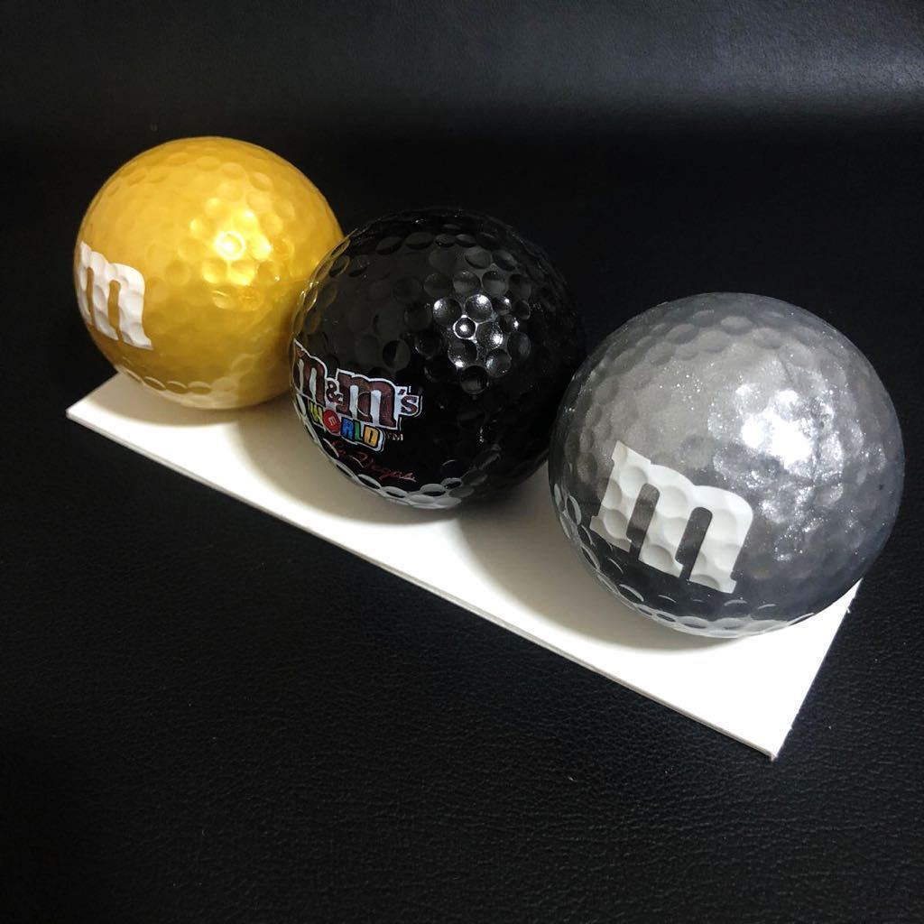 【大特価・貴重】ゴルフボール！《m&m’s WORLD》金・銀・黒　3点セット★未使用・現品限り！_画像3