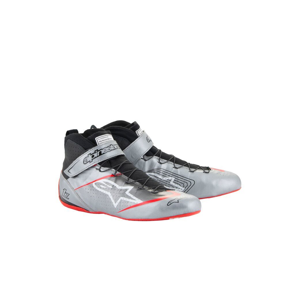 alpinestars( Alpine Stars ) racing shoes TECH-1 Z V3 SHOES( size USD: 7.5)1258 DARK SILVER BLACK RED[FIA8856-2018 official recognition ]