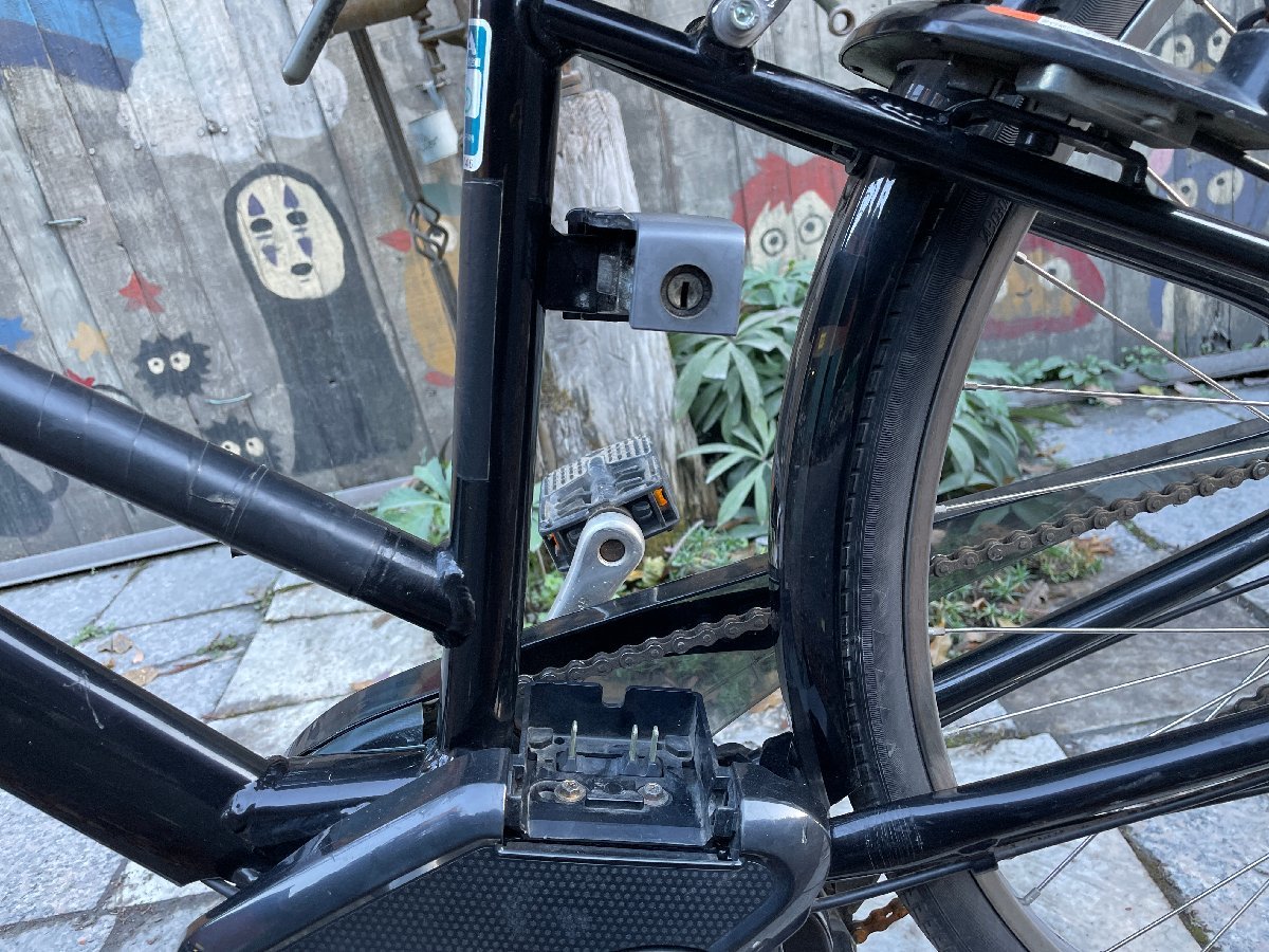 【1331】【未整備/普通の自転車として乗れます】『電動アシスト』ヤマハ　PAS　CITY 充電器・バッテリー無　鍵2本有　引取限定/発送不可_画像10