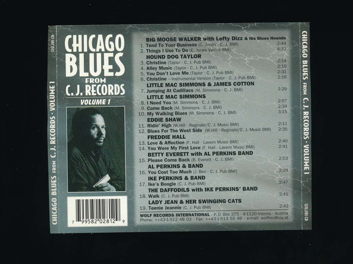 ☆CHICAGO BLUES FROM C.J.RECORDS VOLUME 1☆WOLF RECORDS 120.281 CD☆BIG MOOSE WALKER, HOUND DOG TAYLOR, LITTLE MAC SIMMONS...☆_画像6